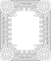 Flower Doodle Coloring Page for Adult vector