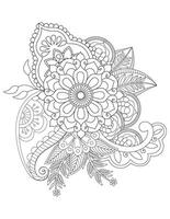 Mehndi flower pattern for Henna drawing for adult coloring page vector