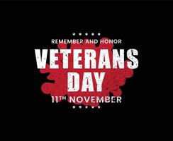 diseño de camiseta vectorial de tipografía del día de los veteranos vector