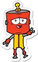 sticker of a cartoon robot vector