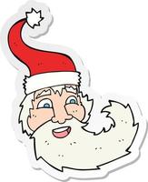 sticker of a cartoon santa claus laughing vector