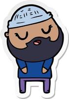 sticker of a cartoon man with beard vector