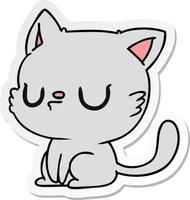 sticker cartoon of cute kawaii cat vector