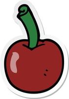 sticker of a cartoon cherry vector