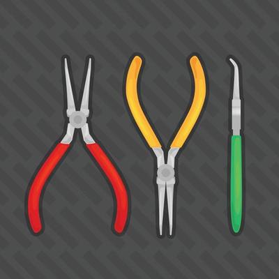 Long Nose Looping Pliers silver vector illustration