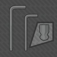 Ball Point End and Screwdriver Hexagon Allen Wrench vector illustration