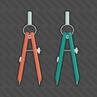 Red and Green metal divider caliper vector illustration