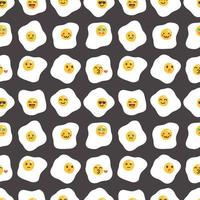 Fried egg emoji seamless pattern Gift Wrap wallpaper background vector