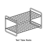 Test Tube Racks stainless steel diagram for experiment setup lab outline vector illustration