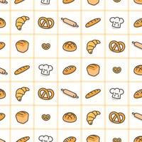 yellow french toast bread bakery seamless pattern Gift Wrap wallpaper background kawaii doodle flat cartoon vector illustration