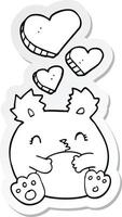 sticker of a cute cartoon bear vector