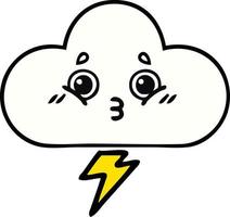 cute cartoon storm cloud vector