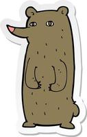 sticker of a funny cartoon bear vector