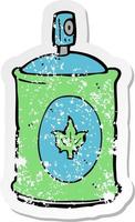 retro distressed sticker of a cartoon fragrance spray vector