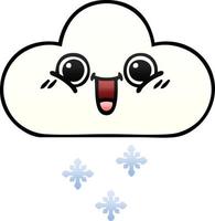 nube de nieve de dibujos animados sombreado degradado vector