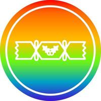 christmas cracker circular in rainbow spectrum vector