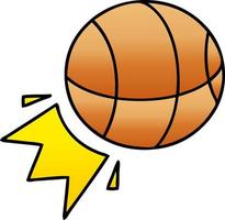 gradient shaded cartoon basket ball vector