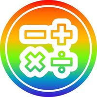 math symbols in rainbow spectrum vector