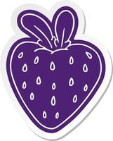 cartoon sticker of a fresh strawberry vector