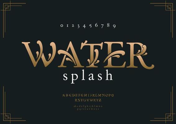 Vintage luxury alphabet letters font and number elegant lettering serif fonts decorative wedding retro