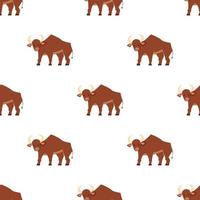 Children s seamless pattern with bulls on a white background. vector