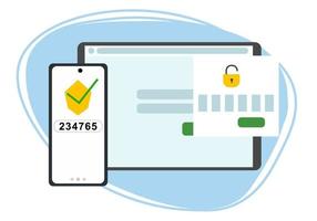 Seguridad de autenticación de dos factores. vector