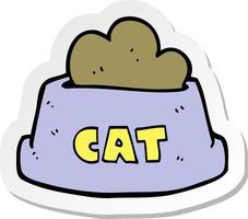 sticker of a cartoon cat food vector