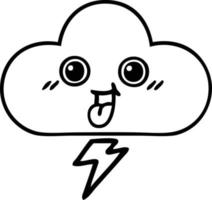 line drawing cartoon storm cloud vector