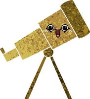 retro illustration style cartoon telescope vector