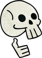 quirky hand drawn cartoon skull vector