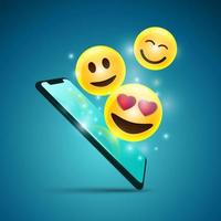 emoticon mobile application vector