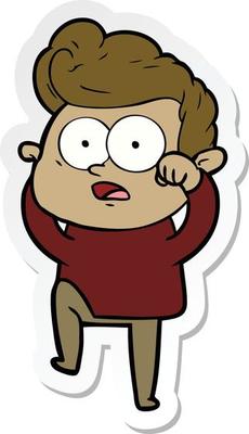 sticker of a cartoon staring man