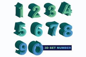 gradient 3d numbers vector set. 3d realistic characters. Decorative elements for banner, cover, birthday or anniversary party.