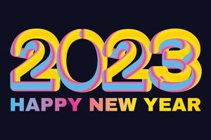 feliz año nuevo 2023 plantilla de diseño de tarjeta de felicitación de vacaciones de invierno. finales de 2022 y principios de 2023. el concepto del comienzo del nuevo año. la página del calendario da la vuelta y comienza el nuevo año. vector