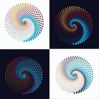 pequeños triángulos blancos abstractos en forma de círculo. arte geométrico vector