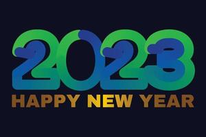 3d happy new year 2023 vector