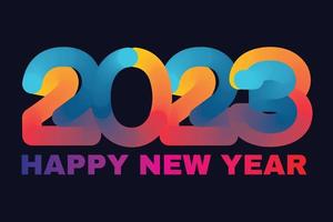 Happy New Year 2023 winter holiday greeting card design template. End of 2022 and beginning of 2023. The concept of the beginning of the New Year. The calendar page turns over and the new year begins vector