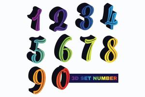 gradient 3d numbers vector set. 3d realistic characters. Decorative elements for banner, cover, birthday or anniversary party.