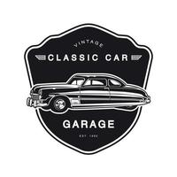 logotipo de placa de coche retro y clásico vintage vector