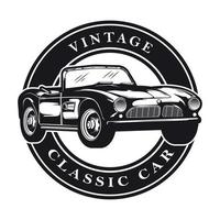 logotipo de la insignia del coche clásico vintage vector