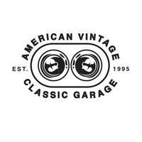 logotipo de coche clásico vintage americano vector