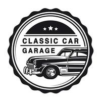 logotipo de placa de coche retro y clásico vintage vector