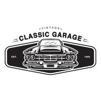 vintage retro and classic car badge logo vector