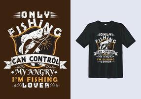 vector de plantilla de diseño de camiseta de tipografía de pesca