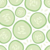 Cute cucumber seamless pattern on white background vector