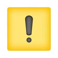 Exclamation danger sign in square frame vector
