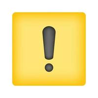 Exclamation danger sign in square frame vector