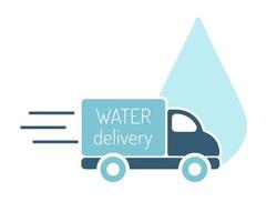Water delivery truck icon. Flat design. vector