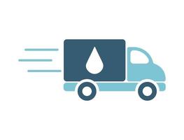 Water delivery truck icon. Flat design. vector