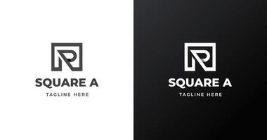 Initial R letter logo design template, square R logo. vector illustration